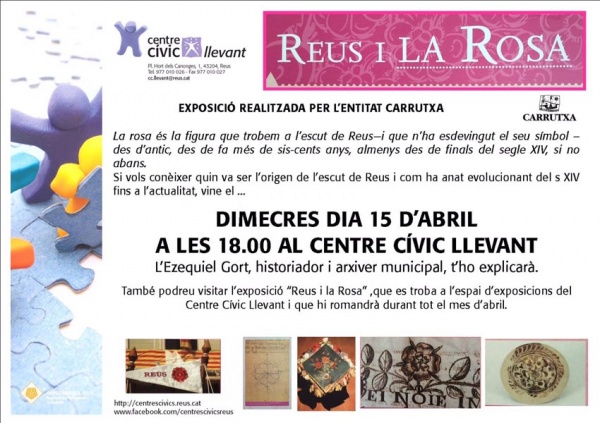 Reus i la rosa, aquest abril, al Centre Cívic Llevant