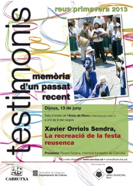 Xavier Orriols parlarà de la Festa Major en la cloenda del cicle «Testimonis»